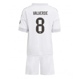 Real Madrid Federico Valverde #8 Thuis tenue Kids 2025-26 Korte Mouw (+ Korte broeken)